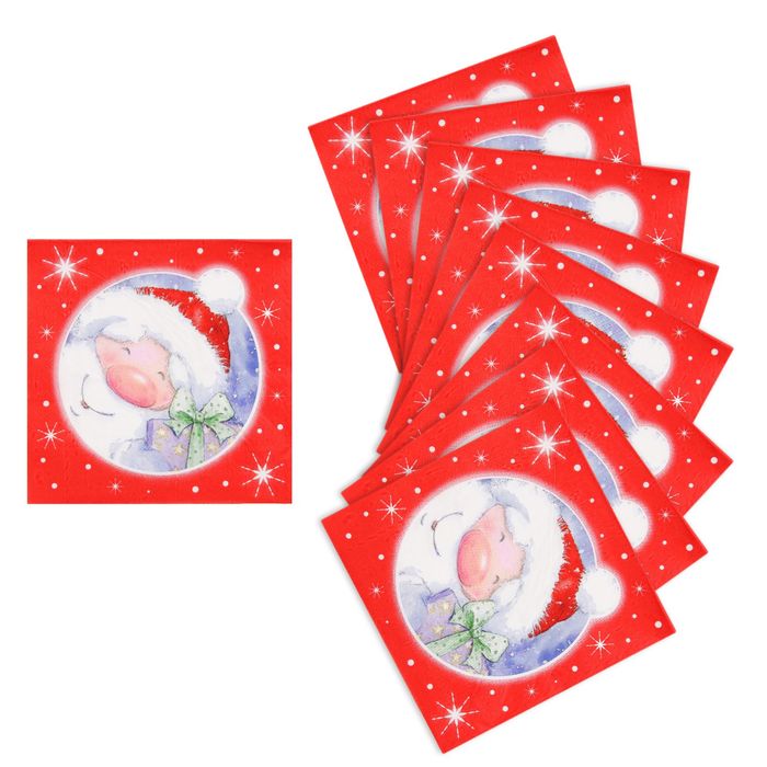 Салфетки бумажные "Дедушка мороз" (набор 20 шт)