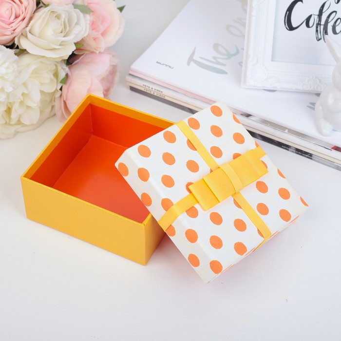 Набор коробок 3в1 "Простой горох", оранжевый, 17 х 17 х 9 - 13 х 13 х 6 см