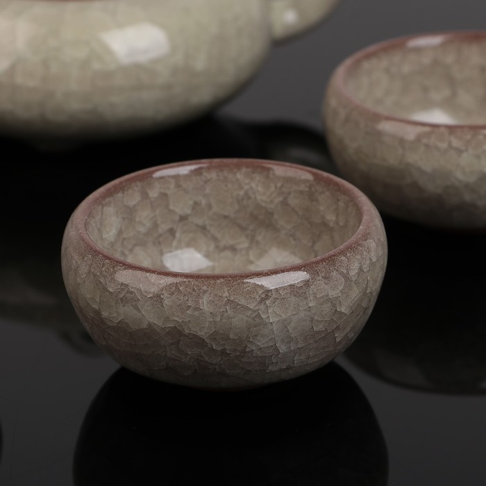 Набор для чайной церемонии "Искушение", 5 предметов: чайник 150 мл, чашка 50 мл, цвет желтый