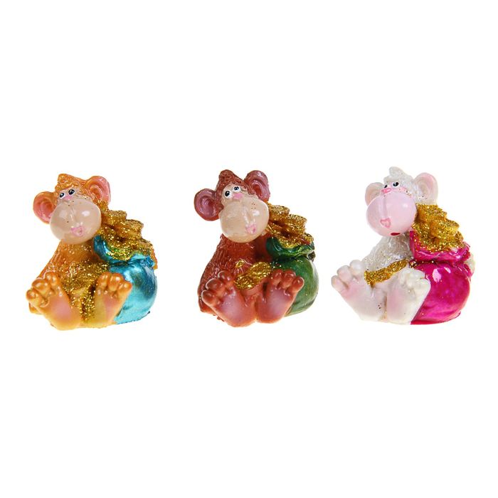 Сувенир "Обезьянка с монетками" МИКС