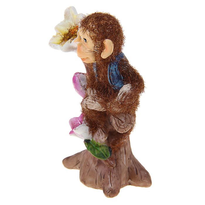 Сувенир "Обезьянка на дереве" бархатистый, МИКС