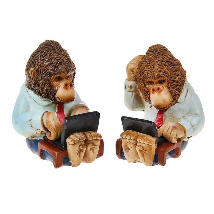 Сувенир "Обезьянка с ноутбуком" МИКС