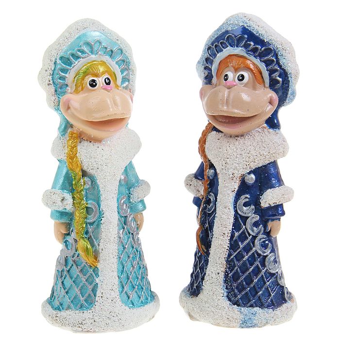 Сувенир "Обезьянка Снегурочка" МИКС