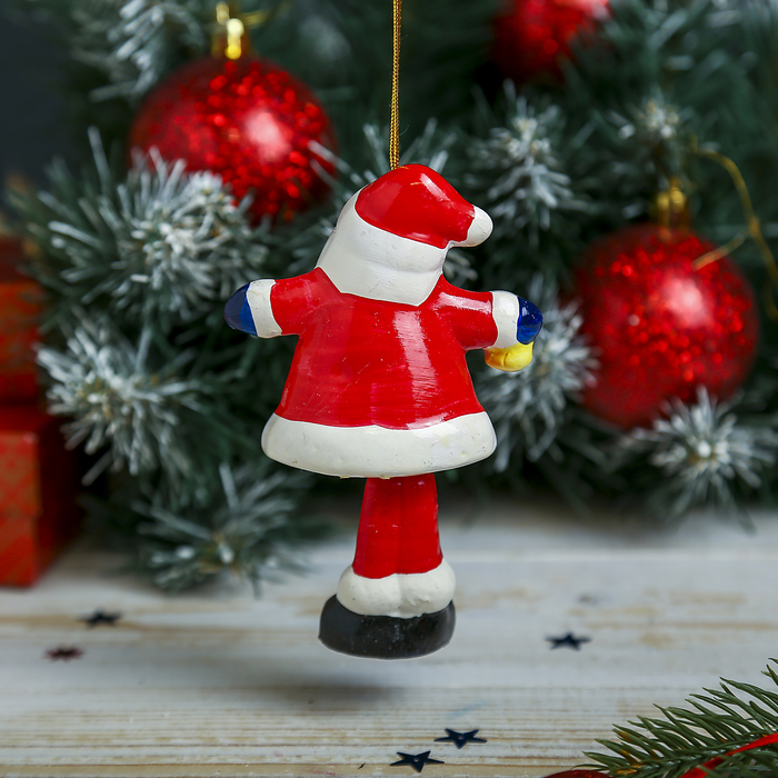 Сувенир "Колокольчик Дедушка Мороз в шубке с ёлочками"