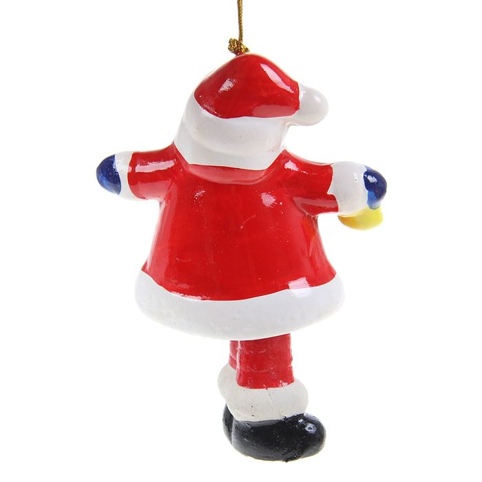 Сувенир "Колокольчик Дедушка Мороз в шубке с ёлочками"