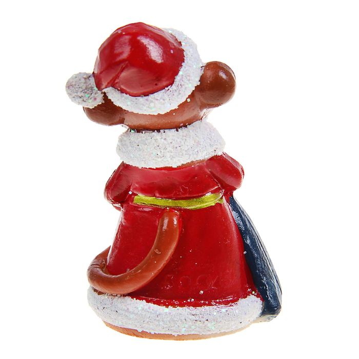 Сувенир "Обезьянка Дед Мороз с мешком" МИКС