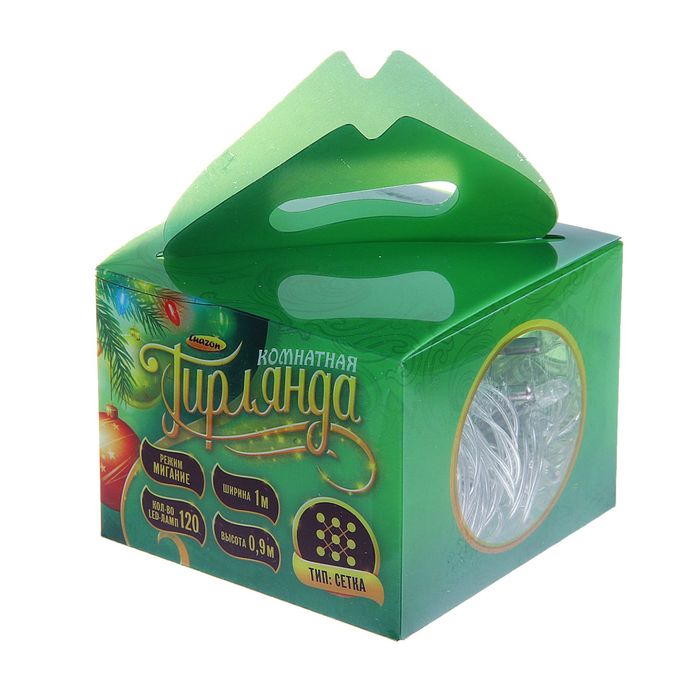 Гирлянда "Сетка" Ш:1 м, В:0,9 м, Н.С. LED-120-220V, моргает, МУЛЬТИ(RG/RB)