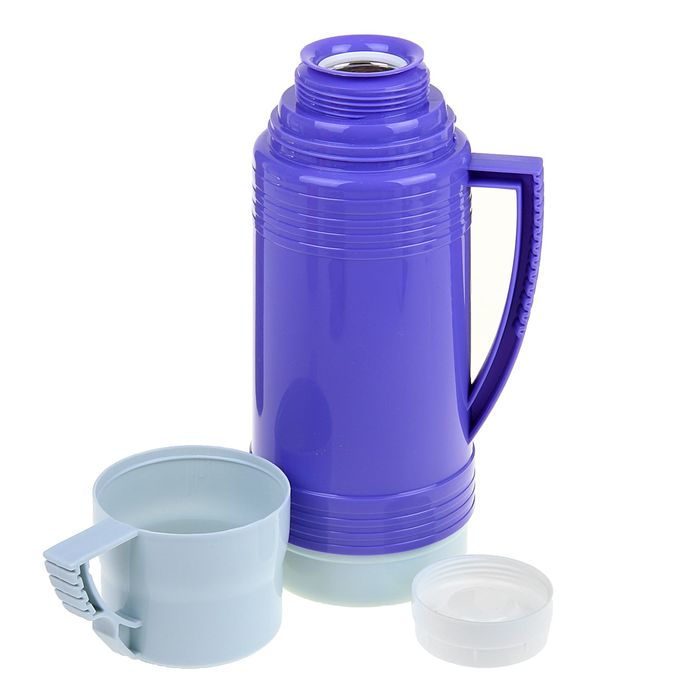 Термос 1 л "Яркие эмоции", кружка, цвета МИКС