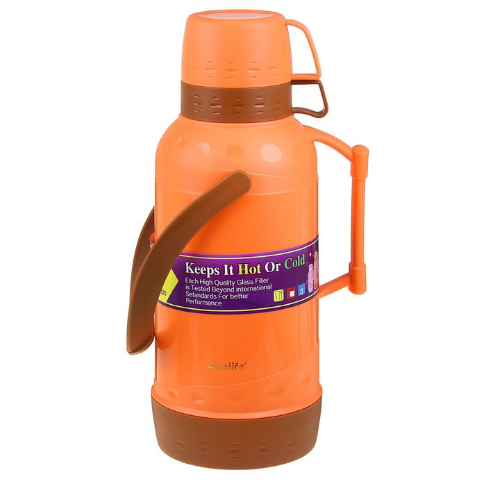 Термос с ручкой «Впечатления», 3.2 л, 2 кружки, 6-8 ч, микс