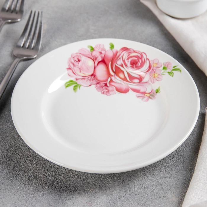 Тарелка мелкая 17,5 см "Розовые розы"