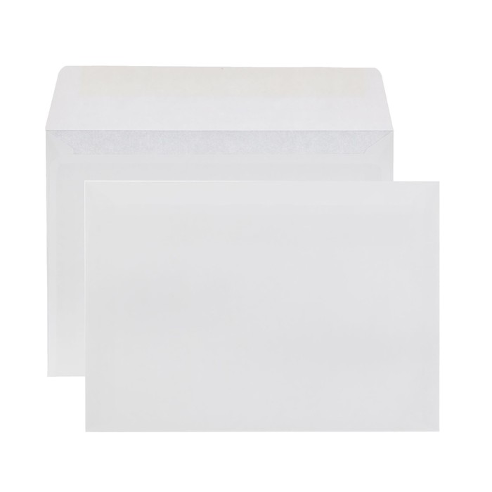 Конверт почтовый С6 114х162 мм, чистый, без окна, клей, внутренняя запечатка, 80 гм, в упаковке 100 шт.