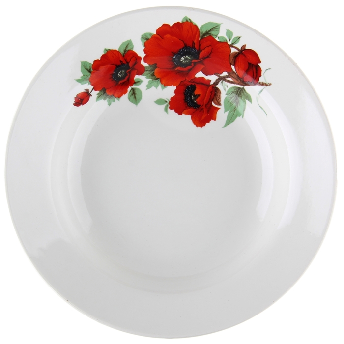 Тарелка глубокая 20 см "Мак", 250 мл