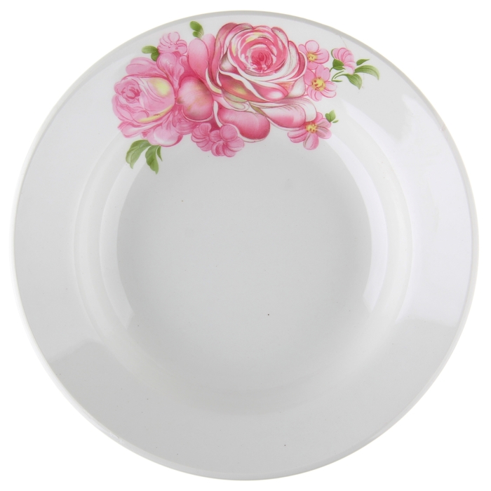 Тарелка глубокая 20 см "Розовые розы", 250 мл
