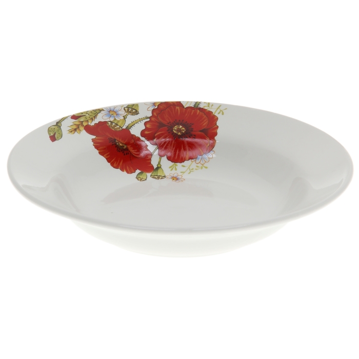 Тарелка глубокая 20 см "Красные маки", 250 мл