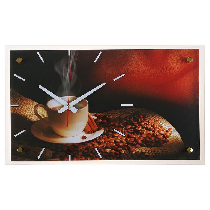 Часы настенные прямоугольные "Кофейная церемония", 36х60 см микс