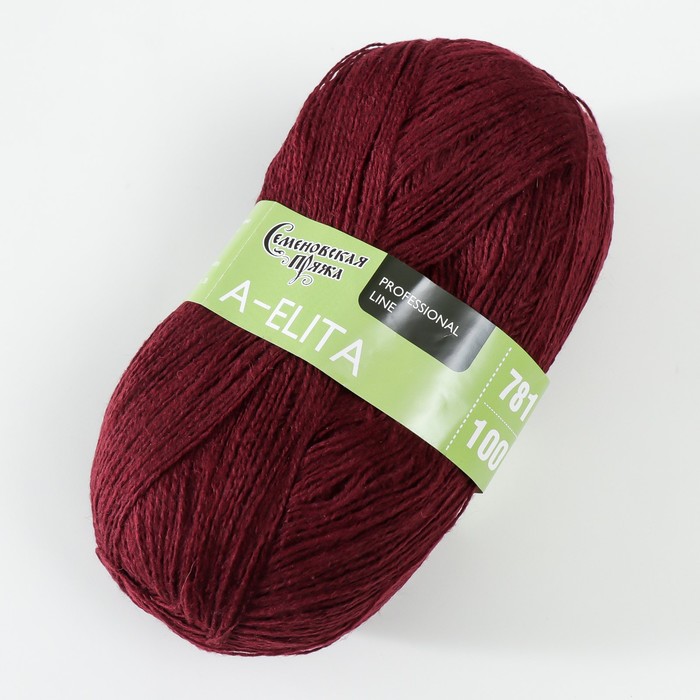 Пряжа A-elita (Аэлита) 50% шерсть, 50% акрил 781м/100гр (13 бордо)