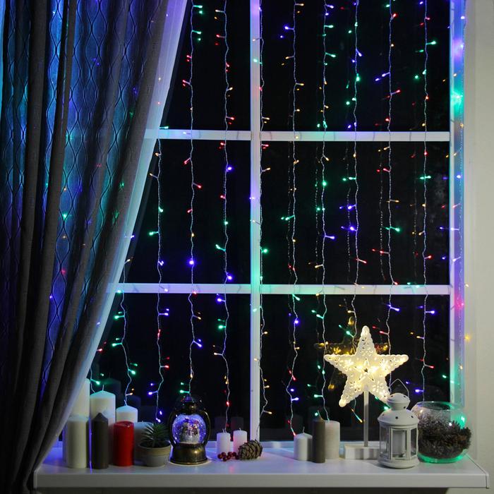 ЗАНАВЕС, УМС вилка Ш:2 м, В:1,5 м, Н.С. LED-360-220V, 8 режимов, МУЛЬТИ