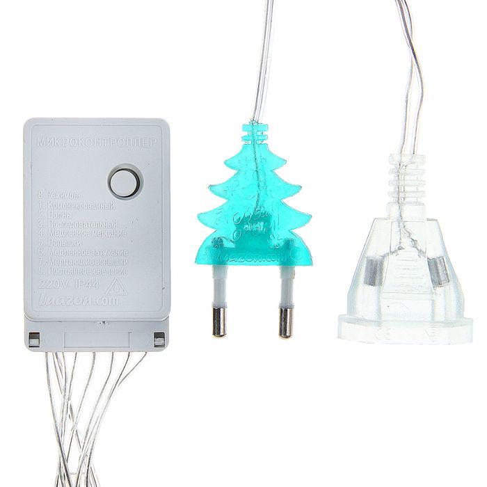 ЗАНАВЕС, УМС вилка Ш:2 м, В:1,5 м, Н.С. LED-360-220V, 8 режимов, ЗЕЛЕНЫЙ