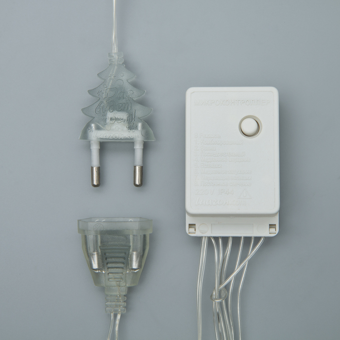 ЗАНАВЕС, УМС вилка Ш:2 м, В:1,5 м, Н.С. LED-360-220V, 8 режимов, БЕЛЫЙ