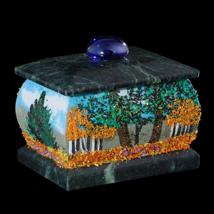 Шкатулка "Осень", каменная крошка