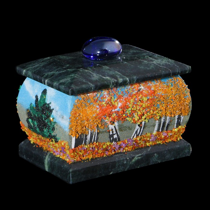 Шкатулка "Осень", каменная крошка