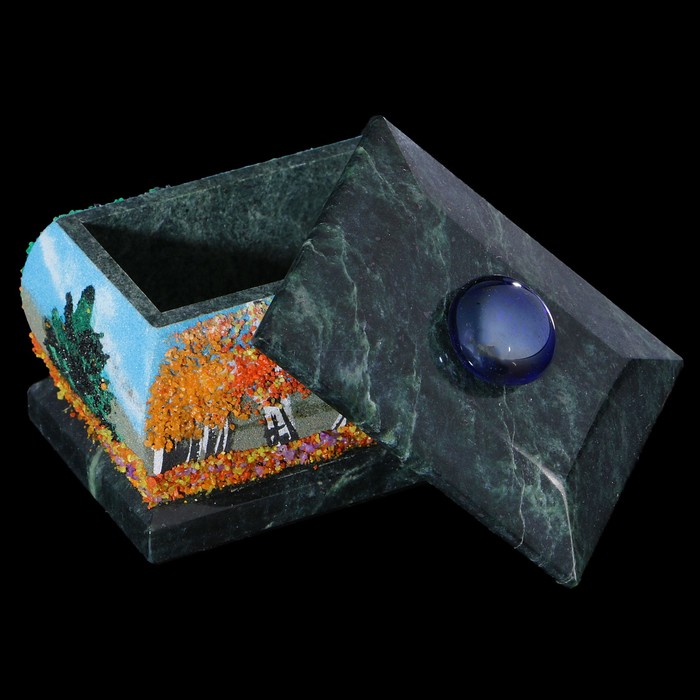 Шкатулка "Осень", каменная крошка