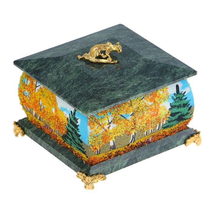 Шкатулка "Осень", каменная крошка