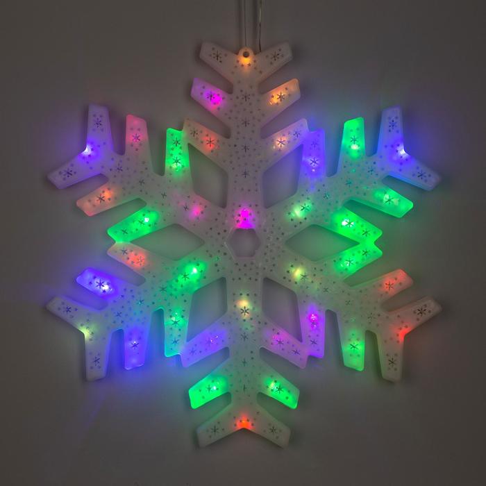 Светодиодная фигура «Снежинка» 40 см, пластик, 220 В, свечение мульти (RG/RB) светодиодная фигура месяц 30 × 40 см пластик 220 в свечение мульти rg rb