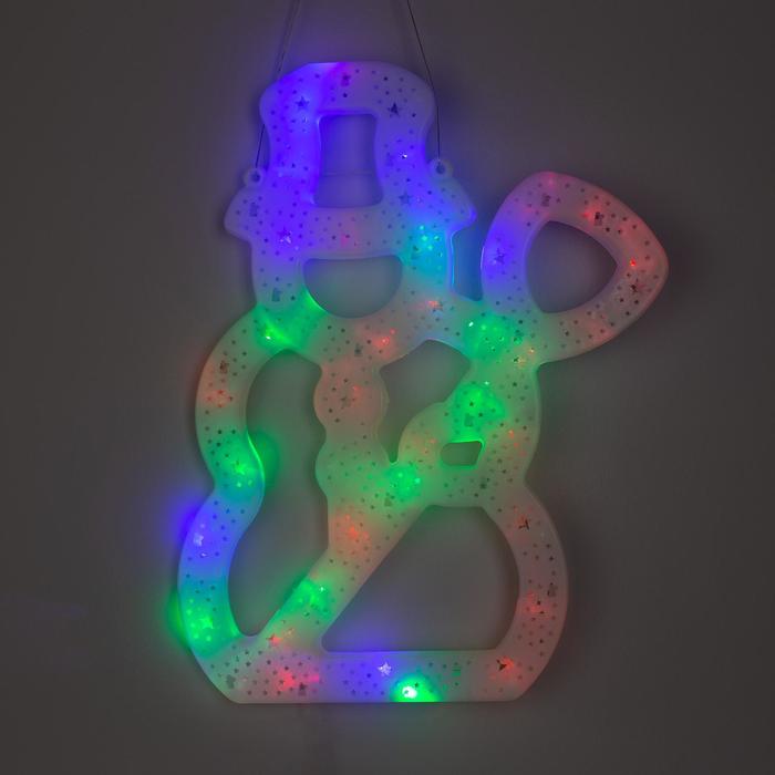 Светодиодная фигура «Снеговик с метлой» 25 × 40 см, пластик, 220 В, свечение мульти (RG/RB) светодиодная фигура месяц 30 × 40 см пластик 220 в свечение мульти rg rb