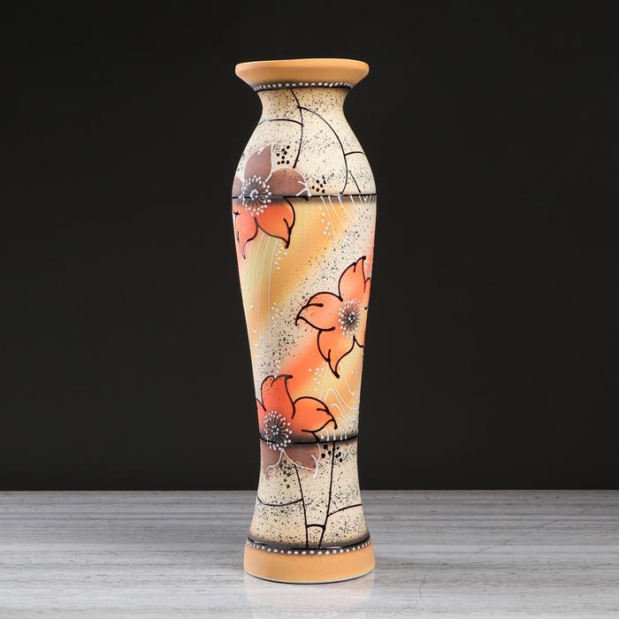 Ваза напольная "Анита" коричневая, капли, микс