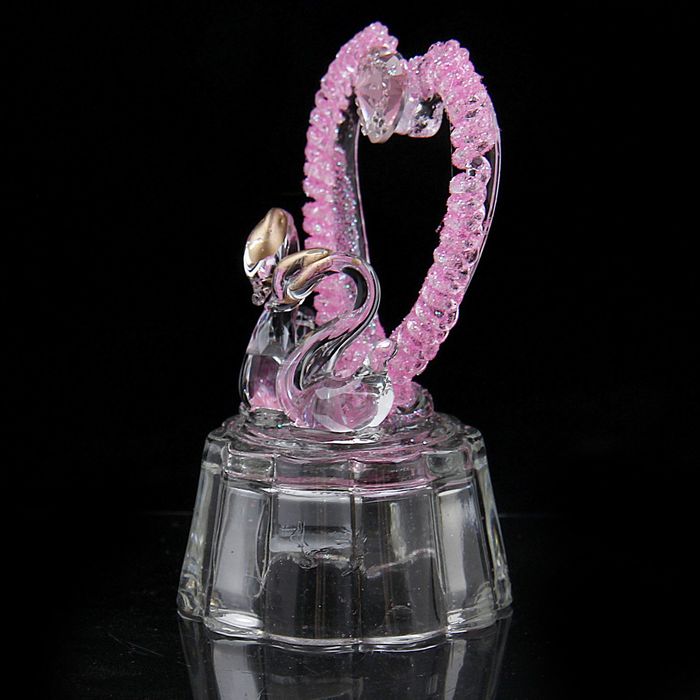 Сувенир световой "Лебеди у сердца" МИКС