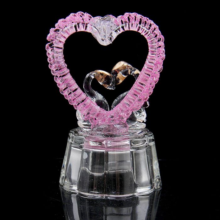 Сувенир световой "Лебеди у сердца" МИКС