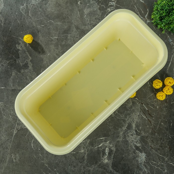 Кашпо прямоугольное с дренажем 10 л "Беленый дуб", длина 40 см