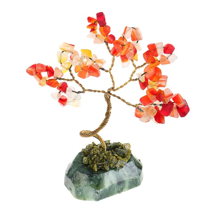 Дерево счастья "Сердолик", натуральный камень, 12 лист