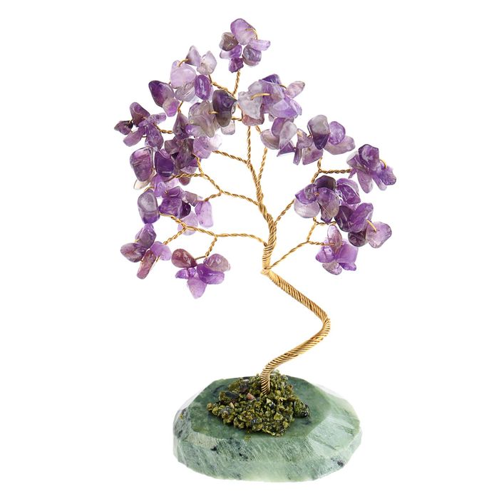 Дерево счастья "Аметист", натуральный камень, 21 лист
