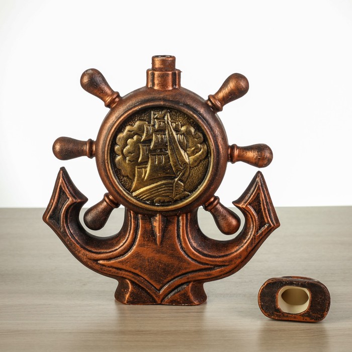 Штоф с рюмками "Якорь" бронза, 7 предметов, 1 л