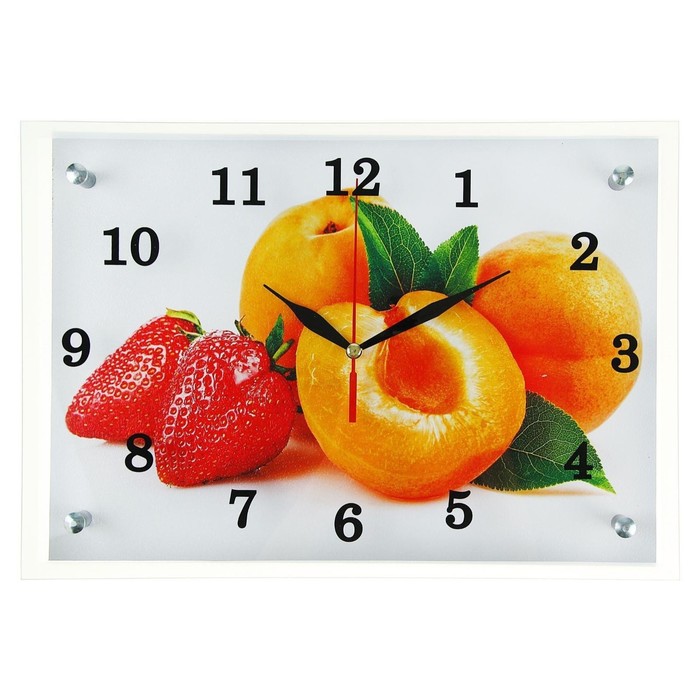Часы настенные, серия: Кухня, Абрикосы и клубника, 25х35 см