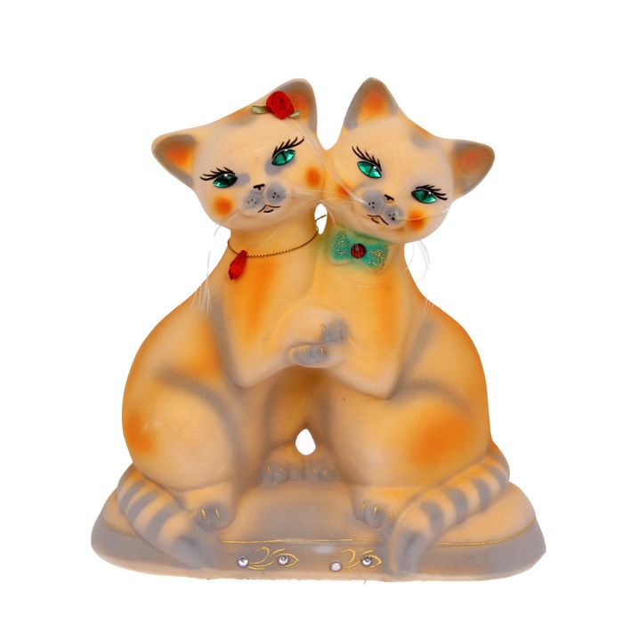 Копилка "Коты" пара, флок, рыжая