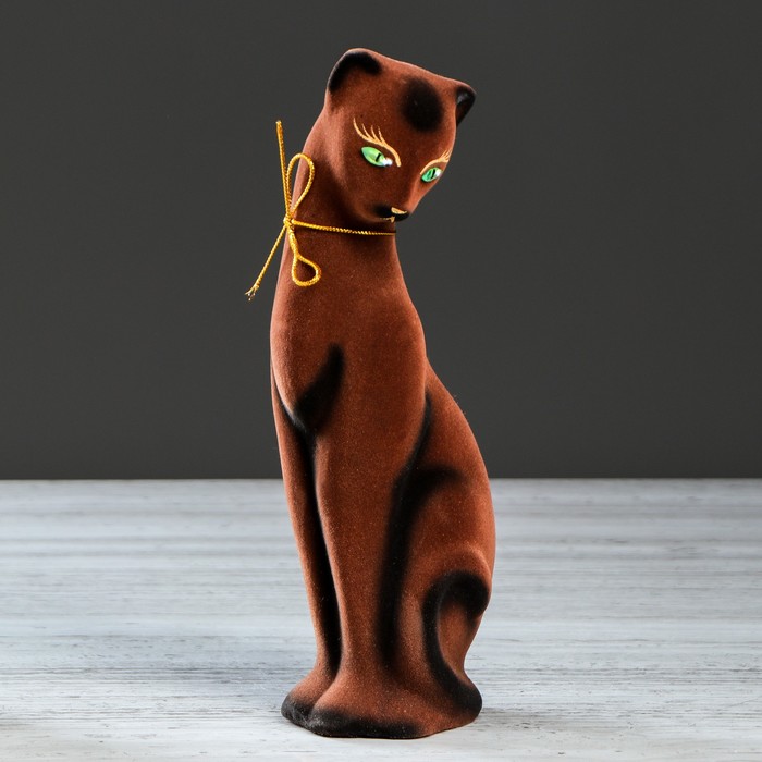 Копилка "Багира" малая, флок, коричневая