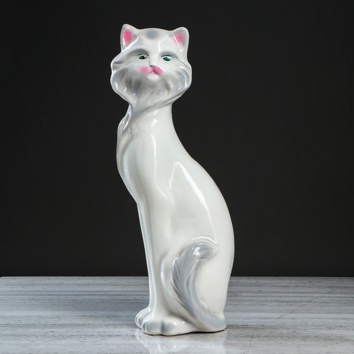 Копилка "Кошка Матильда" большая, глянец, белая, микс