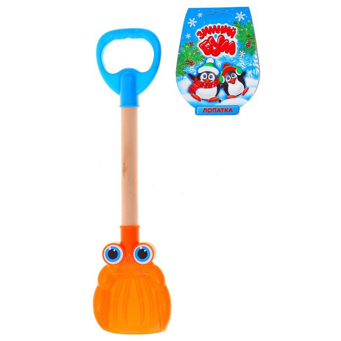 Лопатка "Крабик" с деревянной ручкой, 38 см, цвета МИКС