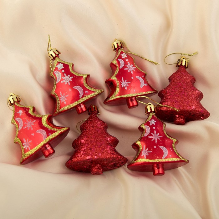 Ёлочные игрушки "Ночная ёлочка" (набор 6 шт.) микс