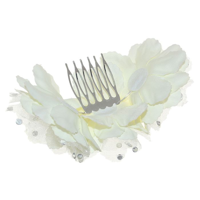 Гребень для волос "Декор невесты" пышная азалия, микс