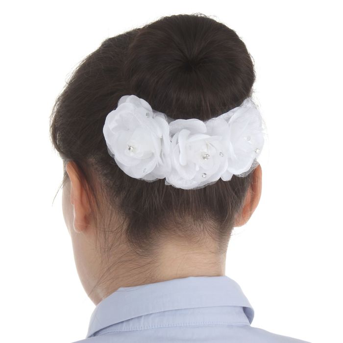 Гребень для волос "Декор невесты" крупные розы, микс