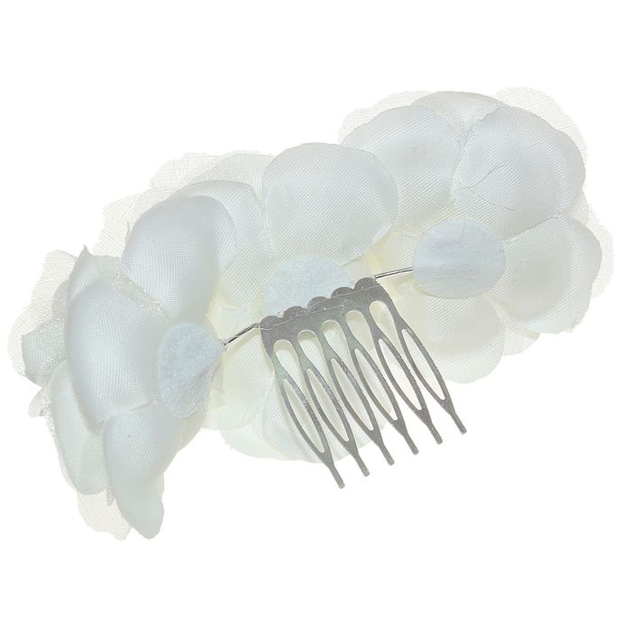 Гребень для волос "Декор невесты" крупные розы, микс