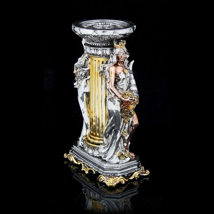 Подсвечник "Богиня изобилия" бронза-серебро