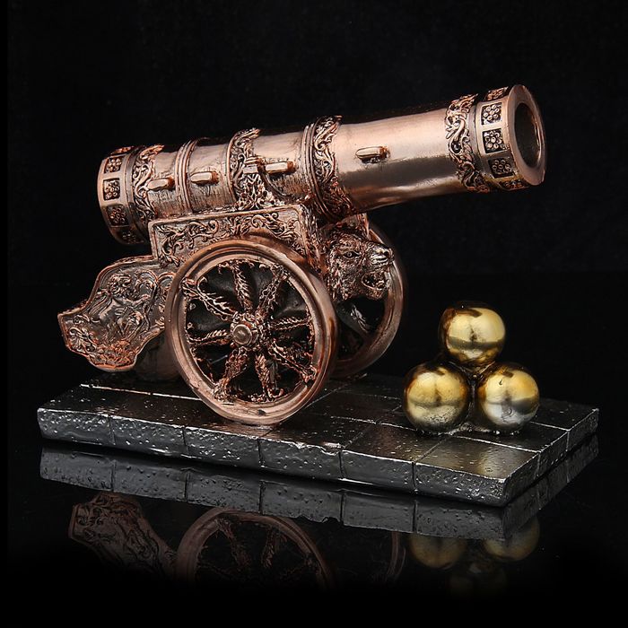 Сувенир "Пушка" бронза-серебро