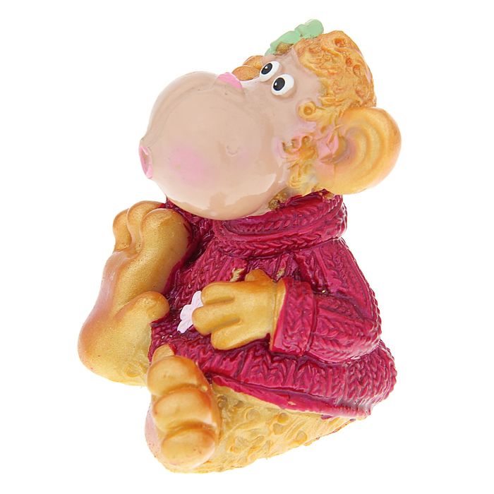 Сувенир "Обезьянка с цветочком в вязаной кофточке" МИКС