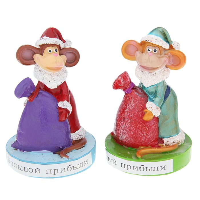 Сувенир "Мартышка в костюме с мешком" МИКС