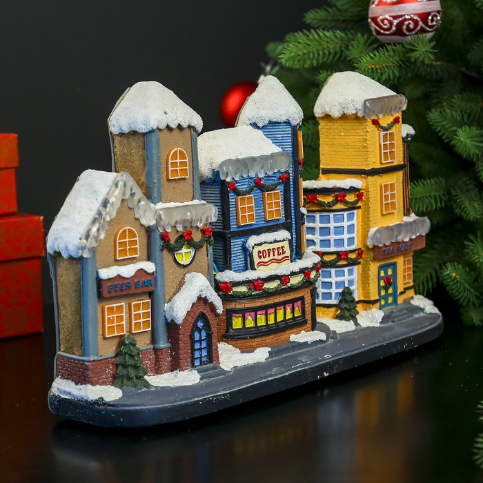 Сувенир "Новогодняя улица" световой